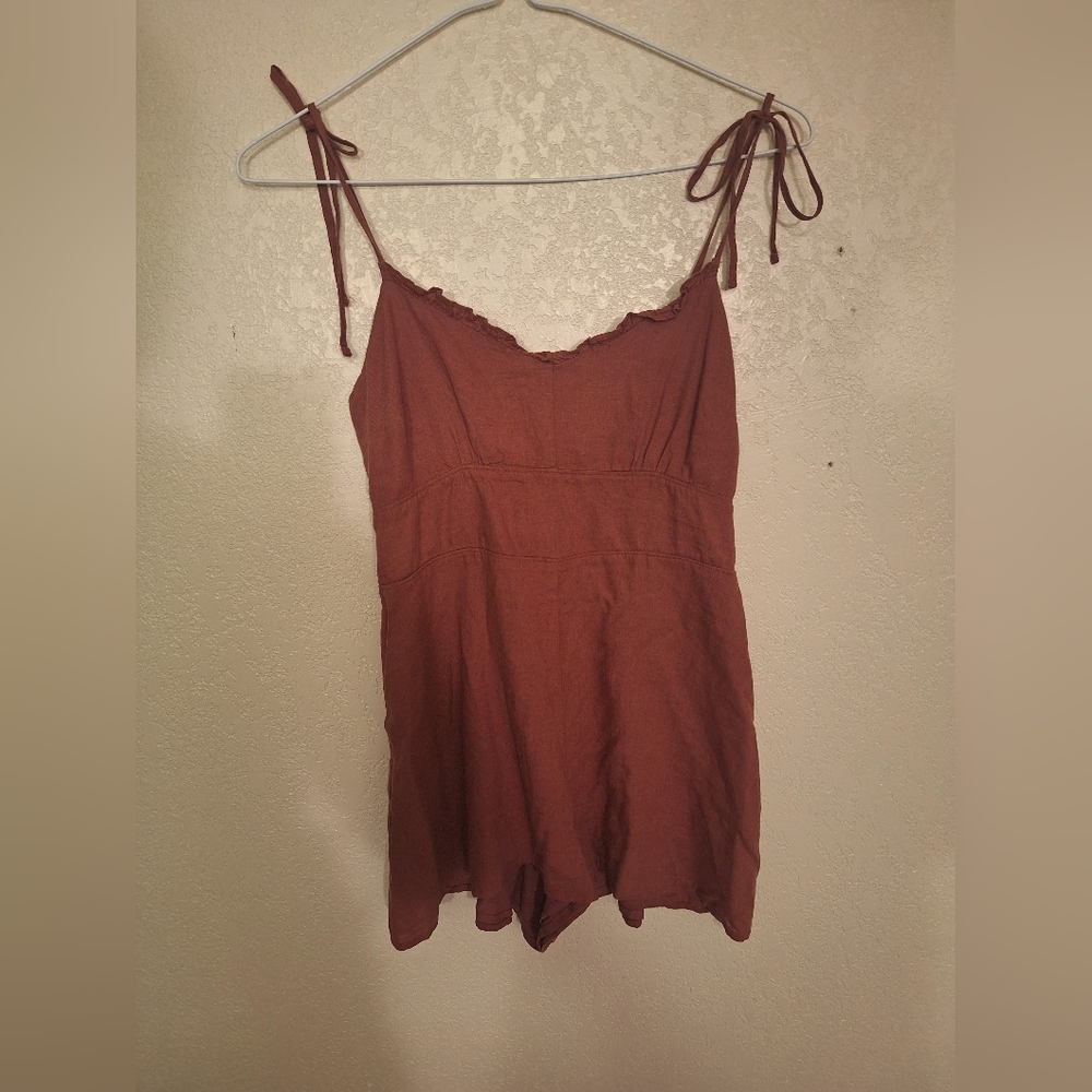 Women's Brown Sleeveless Romper